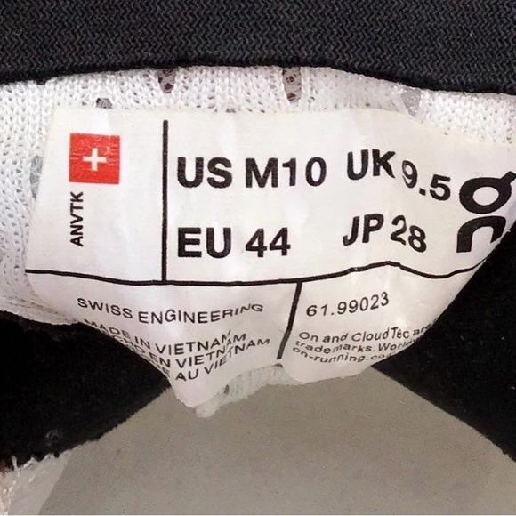 On Running Black and White Athletic Shoes - Picture 2 of 6